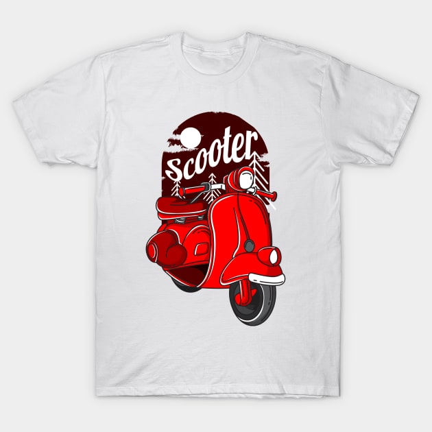 Red Scooter T-Shirt by Sweet Scooter